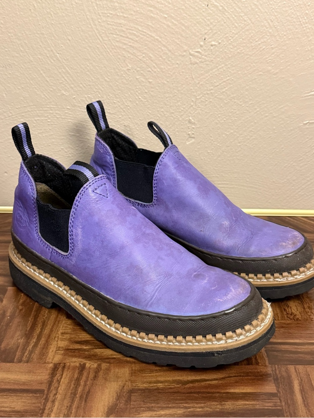 Georgia Boot Women’s  Georgia Giant Romeo Purple Leather Slip On shoes size 7